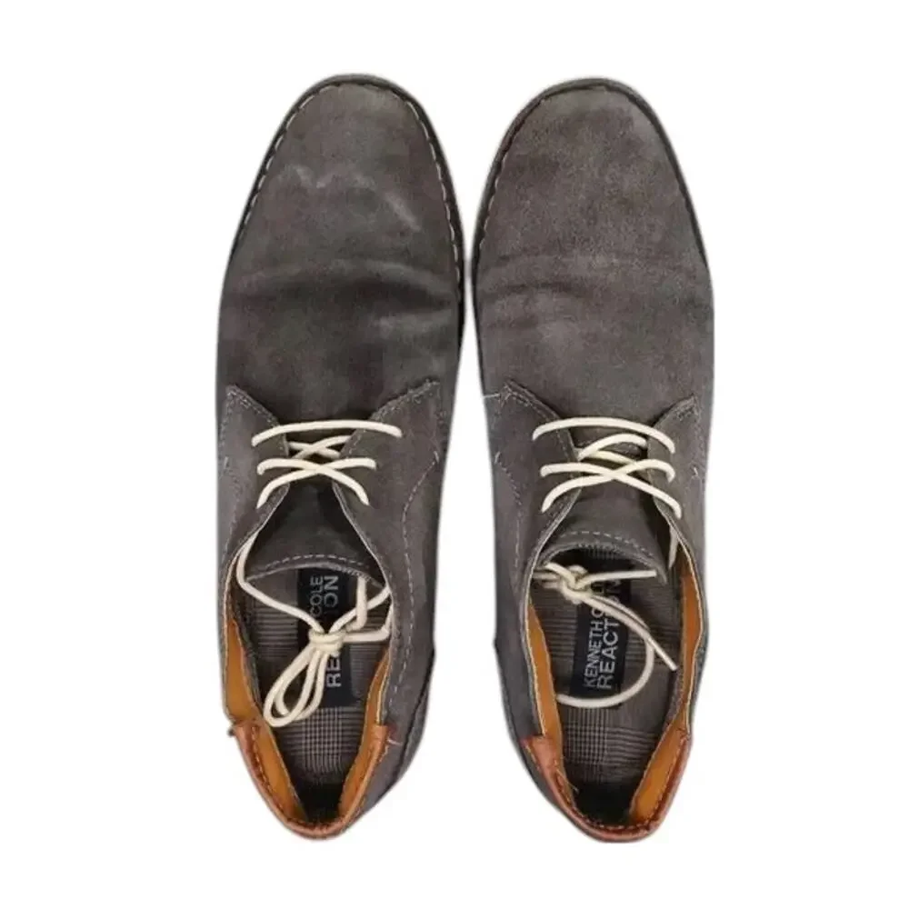 Kenneth Cole Shoes Mens 10 Oxford Desert Boot Classic Suede Dress Comfort Grey